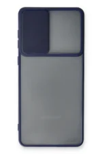 Uray store Samsung Galaxy A33 5G Kılıf Palm Buzlu Kamera Sürgülü Silikon - Lacivert - Görsel 2