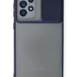 Uray store Samsung Galaxy A33 5G Kılıf Palm Buzlu Kamera Sürgülü Silikon - Lacivert
