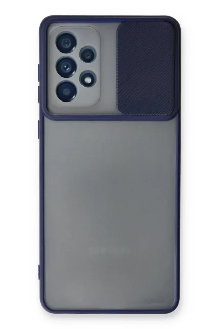 Uray store Samsung Galaxy A33 5G Kılıf Palm Buzlu Kamera Sürgülü Silikon - Lacivert