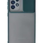 Uray store Samsung Galaxy A33 5G Kılıf Palm Buzlu Kamera Sürgülü Silikon - Yeşil