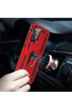 Uray store Samsung Galaxy A33 5G Kılıf Sofya Yüzüklü Silikon Kapak - Kırmızı - Görsel 7