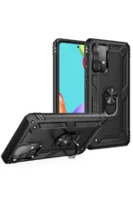 Uray store Samsung Galaxy A33 5G Kılıf Sofya Yüzüklü Silikon Kapak - Siyah - Görsel 2