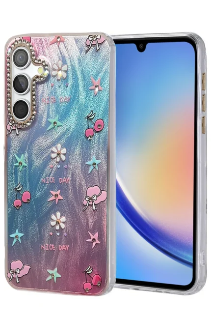 Uray store Samsung Galaxy A34 5G Kılıf Blade Aynalı Desenli Kapak - Desen 4