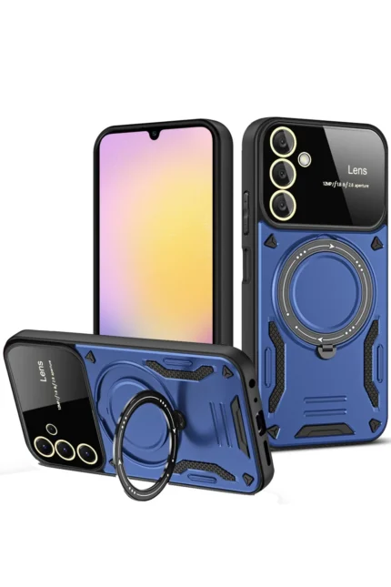 Uray store Samsung Galaxy A35 5G Kılıf Joy Lens Standlı Kapak - Lacivert