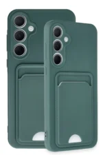 Uray store Samsung Galaxy A35 5G Kılıf Kelvin Kartvizitli Silikon - Koyu Yeşil - Görsel 3