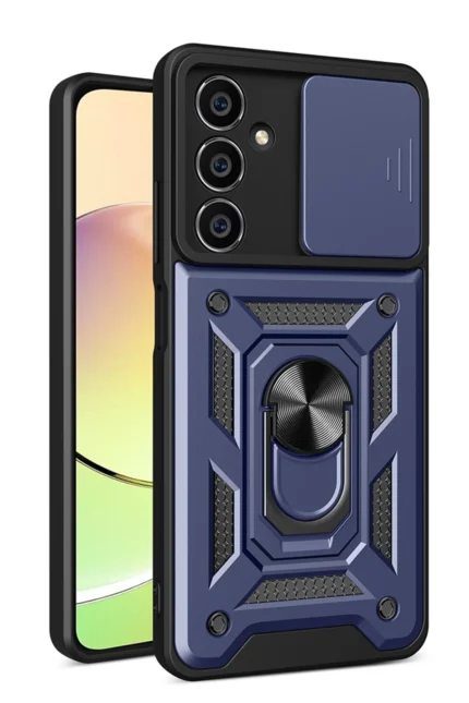 Uray store Samsung Galaxy A35 5G Kılıf Pars Lens Yüzüklü Silikon - Lacivert