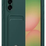 Uray store Samsung Galaxy A36 Kılıf Kelvin Kartvizitli Silikon - Koyu Yeşil