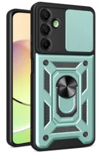 Uray store Samsung Galaxy A36 Kılıf Pars Lens Yüzüklü Silikon - Yeşil