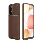 Uray store Samsung Galaxy A52 Kılıf Auto Focus Karbon Kapak - Kahverengi