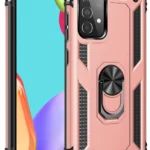 Uray store Samsung Galaxy A52 Kılıf Sofya Yüzüklü Silikon Kapak - Rose