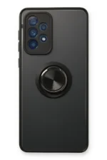 Uray store Samsung Galaxy A53 5G Kılıf Montreal Yüzüklü Silikon Kapak - Siyah