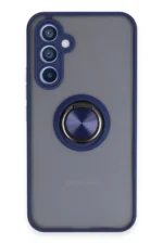 Uray store Samsung Galaxy A54 5G Kılıf Montreal Yüzüklü Silikon Kapak - Lacivert