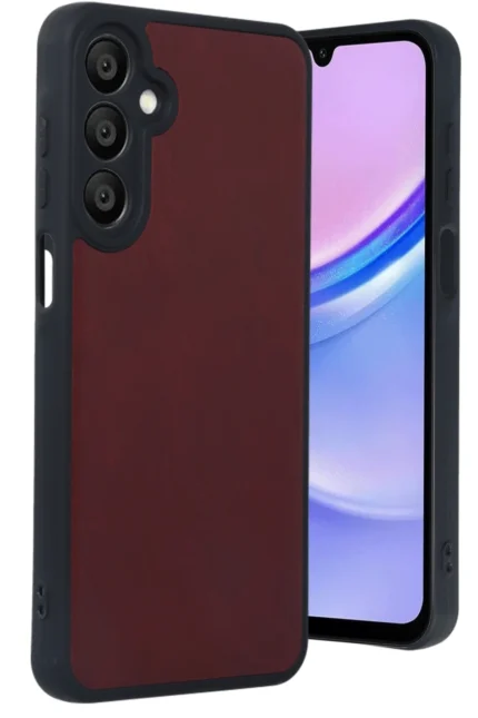 Uray store Samsung Galaxy A55 5G Kılıf Aras Deri Kapak - Bordo