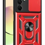 Uray store Samsung Galaxy A56 Kılıf Pars Lens Yüzüklü Silikon - Kırmızı