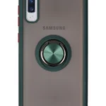 Uray store Samsung Galaxy A70 Kılıf Montreal Yüzüklü Silikon Kapak - Yeşil