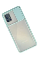 Uray store Samsung Galaxy A71 Kılıf Palm Buzlu Kamera Sürgülü Silikon - Turkuaz - Görsel 2
