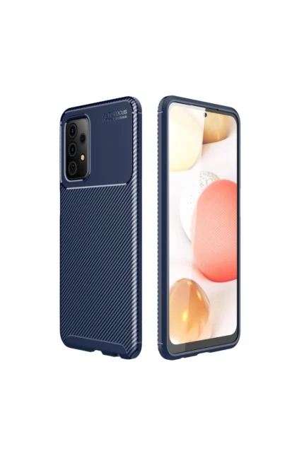 Uray store Samsung Galaxy A72 Kılıf Auto Focus Karbon Kapak - Lacivert