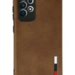 Uray store Samsung Galaxy A72 Kılıf Loop Deri Silikon - Kahverengi