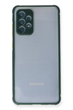 Uray store Samsung Galaxy A72 Kılıf Miami Şeffaf Silikon - Koyu Yeşil - Görsel 2