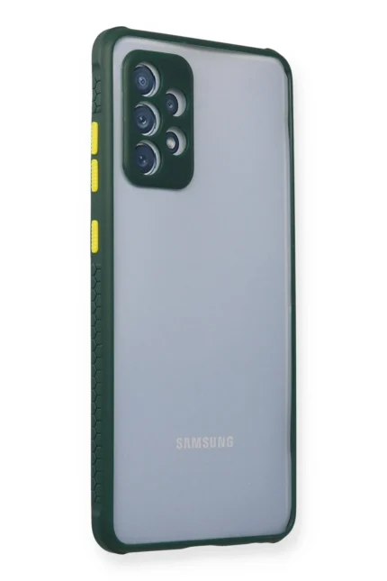 Uray store Samsung Galaxy A72 Kılıf Miami Şeffaf Silikon - Koyu Yeşil