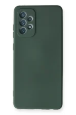 Uray store Samsung Galaxy A72 Kılıf Nano içi Kadife Silikon - Koyu Yeşil