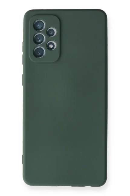 Uray store Samsung Galaxy A72 Kılıf Nano içi Kadife Silikon - Koyu Yeşil