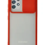 Uray store Samsung Galaxy A72 Kılıf Palm Buzlu Kamera Sürgülü Silikon - Kırmızı