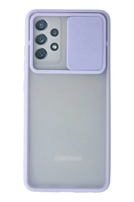 Uray store Samsung Galaxy A72 Kılıf Palm Buzlu Kamera Sürgülü Silikon - Lila