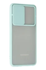 Uray store Samsung Galaxy A72 Kılıf Palm Buzlu Kamera Sürgülü Silikon - Turkuaz - Görsel 3