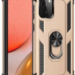 Uray store Samsung Galaxy A72 Kılıf Sofya Yüzüklü Silikon Kapak - Gold