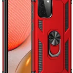Uray store Samsung Galaxy A72 Kılıf Sofya Yüzüklü Silikon Kapak - Kırmızı