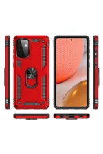 Uray store Samsung Galaxy A72 Kılıf Sofya Yüzüklü Silikon Kapak - Kırmızı - Görsel 3