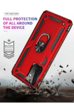 Uray store Samsung Galaxy A72 Kılıf Sofya Yüzüklü Silikon Kapak - Kırmızı - Görsel 7
