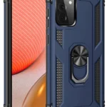 Uray store Samsung Galaxy A72 Kılıf Sofya Yüzüklü Silikon Kapak - Lacivert