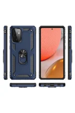 Uray store Samsung Galaxy A72 Kılıf Sofya Yüzüklü Silikon Kapak - Lacivert - Görsel 3