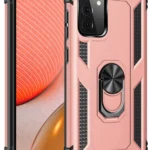 Uray store Samsung Galaxy A72 Kılıf Sofya Yüzüklü Silikon Kapak - Rose