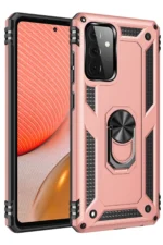 Uray store Samsung Galaxy A72 Kılıf Sofya Yüzüklü Silikon Kapak - Rose