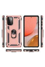 Uray store Samsung Galaxy A72 Kılıf Sofya Yüzüklü Silikon Kapak - Rose - Görsel 3