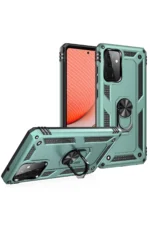 Uray store Samsung Galaxy A72 Kılıf Sofya Yüzüklü Silikon Kapak - Yeşil - Görsel 2
