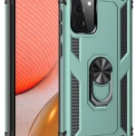 Uray store Samsung Galaxy A72 Kılıf Sofya Yüzüklü Silikon Kapak - Yeşil