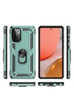 Uray store Samsung Galaxy A72 Kılıf Sofya Yüzüklü Silikon Kapak - Yeşil - Görsel 3