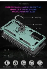 Uray store Samsung Galaxy A72 Kılıf Sofya Yüzüklü Silikon Kapak - Yeşil - Görsel 6
