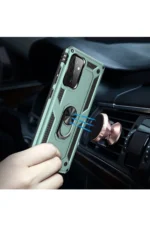 Uray store Samsung Galaxy A72 Kılıf Sofya Yüzüklü Silikon Kapak - Yeşil - Görsel 7