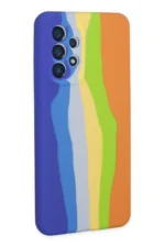 Uray store Samsung Galaxy A73 5G Kılıf Ebruli Lansman Silikon - Mavi-Turuncu - Görsel 3