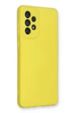 Uray store Samsung Galaxy A73 5G Kılıf Nano içi Kadife Silikon - Sarı - Görsel 2
