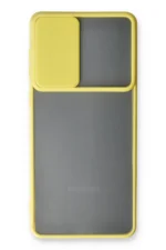 Uray store Samsung Galaxy A73 5G Kılıf Palm Buzlu Kamera Sürgülü Silikon - Sarı - Görsel 2