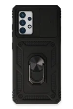 Uray store Samsung Galaxy A73 5G Kılıf Pars Lens Yüzüklü Silikon - Siyah
