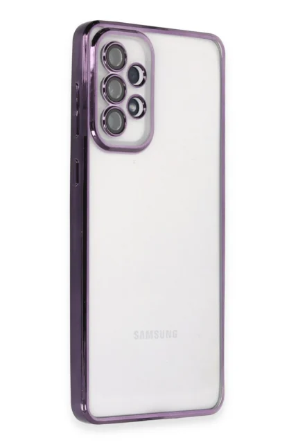 Uray store Samsung Galaxy A73 5G Kılıf Razer Lensli Silikon - Mor