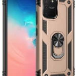 Uray store Samsung Galaxy A91 / S10 Lite Kılıf Sofya Yüzüklü Silikon Kapak - Gold