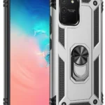 Uray store Samsung Galaxy A91 / S10 Lite Kılıf Sofya Yüzüklü Silikon Kapak - Gümüş